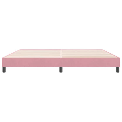 Letto a Molle senza Materasso Rosa 180x220 cm in Velluto