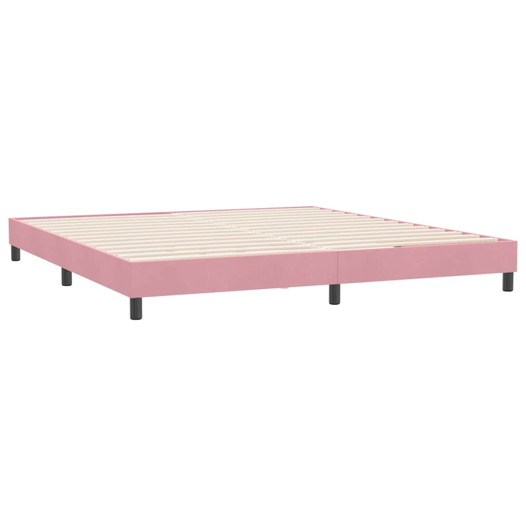 Letto a Molle senza Materasso Rosa 180x220 cm in Velluto | homemem39
