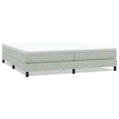 Letto a Molle senza Materasso Grigio Chiaro 200x220cm Velluto