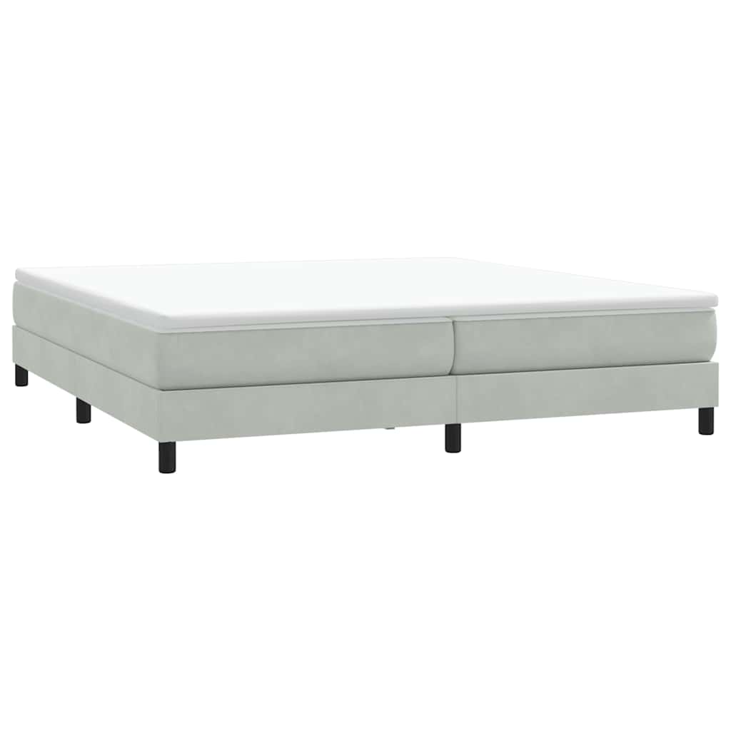 Letto a Molle senza Materasso Grigio Chiaro 200x220cm Velluto | homemem39