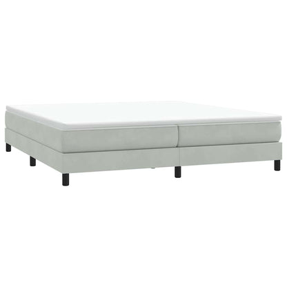 Letto a Molle senza Materasso Grigio Chiaro 200x220cm Velluto | homemem39