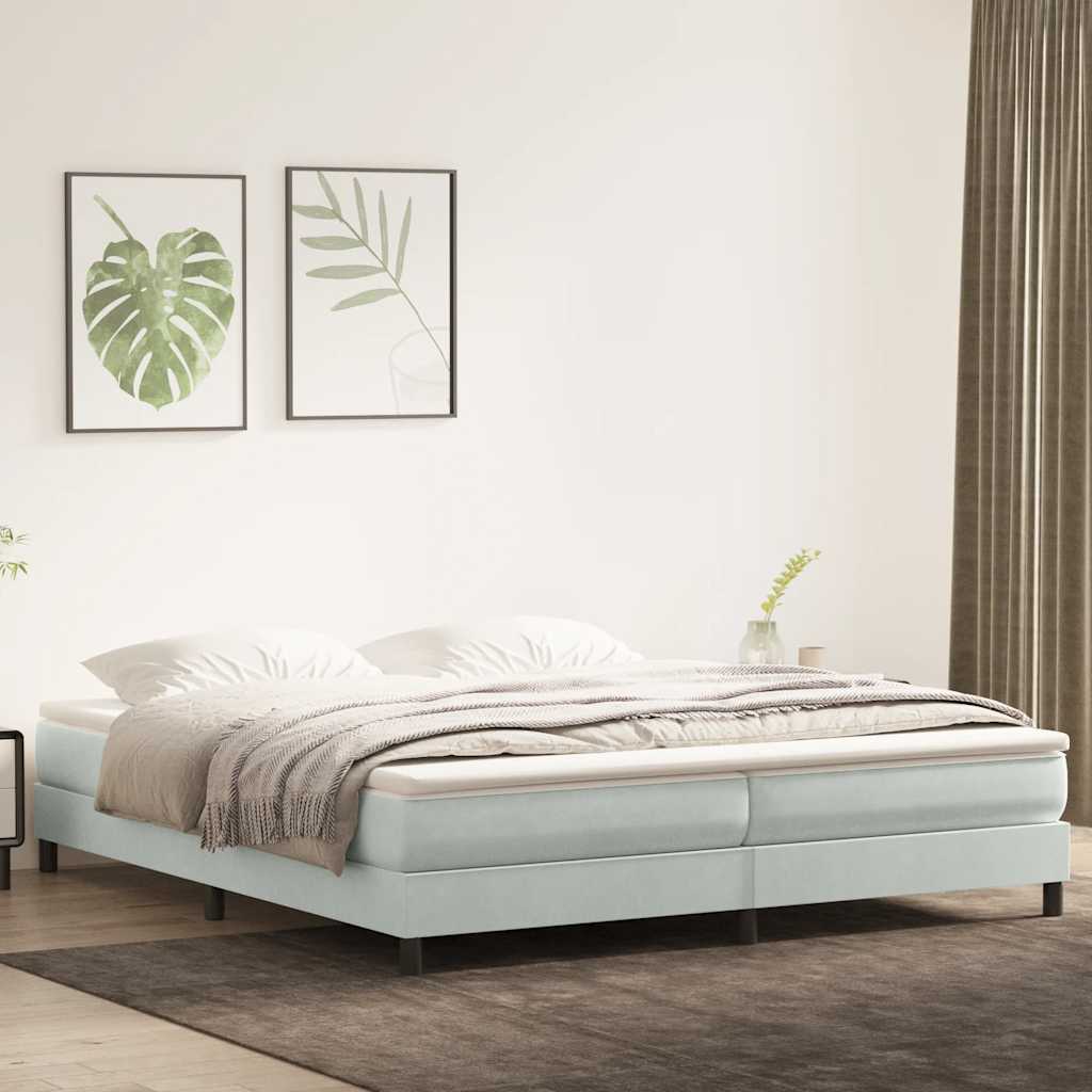 Letto a Molle senza Materasso in Velluto