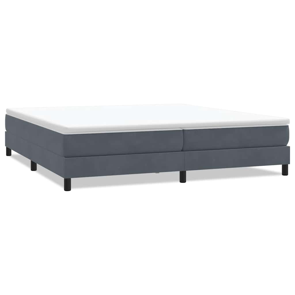 Letto a Molle senza Materasso Grigio Scuro 200x220 cm Velluto