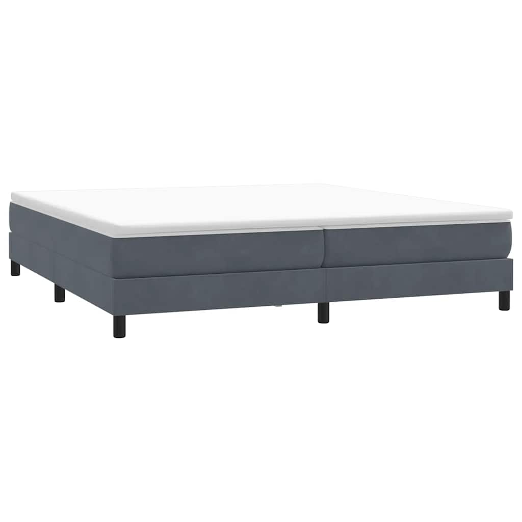 Letto a Molle senza Materasso Grigio Scuro 200x220 cm Velluto