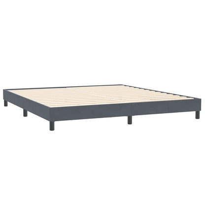Letto a Molle senza Materasso Grigio Scuro 200x220 cm Velluto