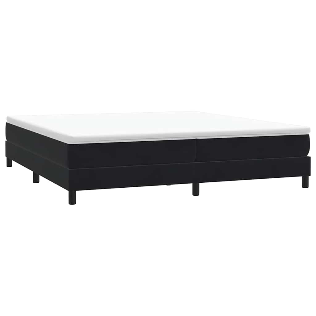 Letto a Molle senza Materasso Nero 200x220 cm in Velluto