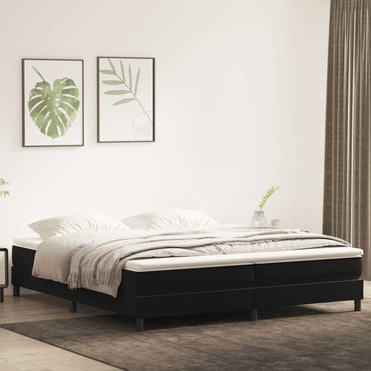 Letto a Molle senza Materasso Nero 200x220 cm in Velluto