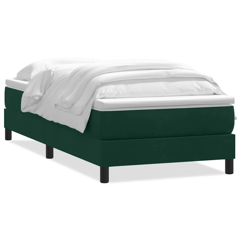 Letto a Molle senza Materasso Verde Scuro 200x220 cm Velluto