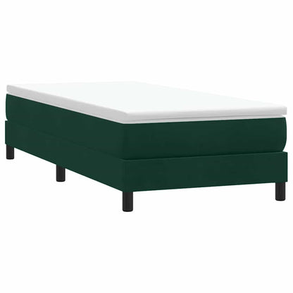 Letto a Molle senza Materasso Verde Scuro 200x220 cm Velluto