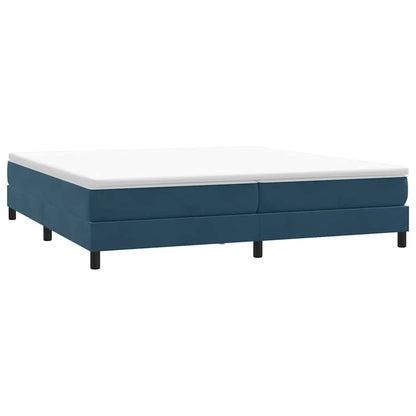 Letto a Molle senza Materasso Blu Scuro 200x220 cm in Velluto | homemem39