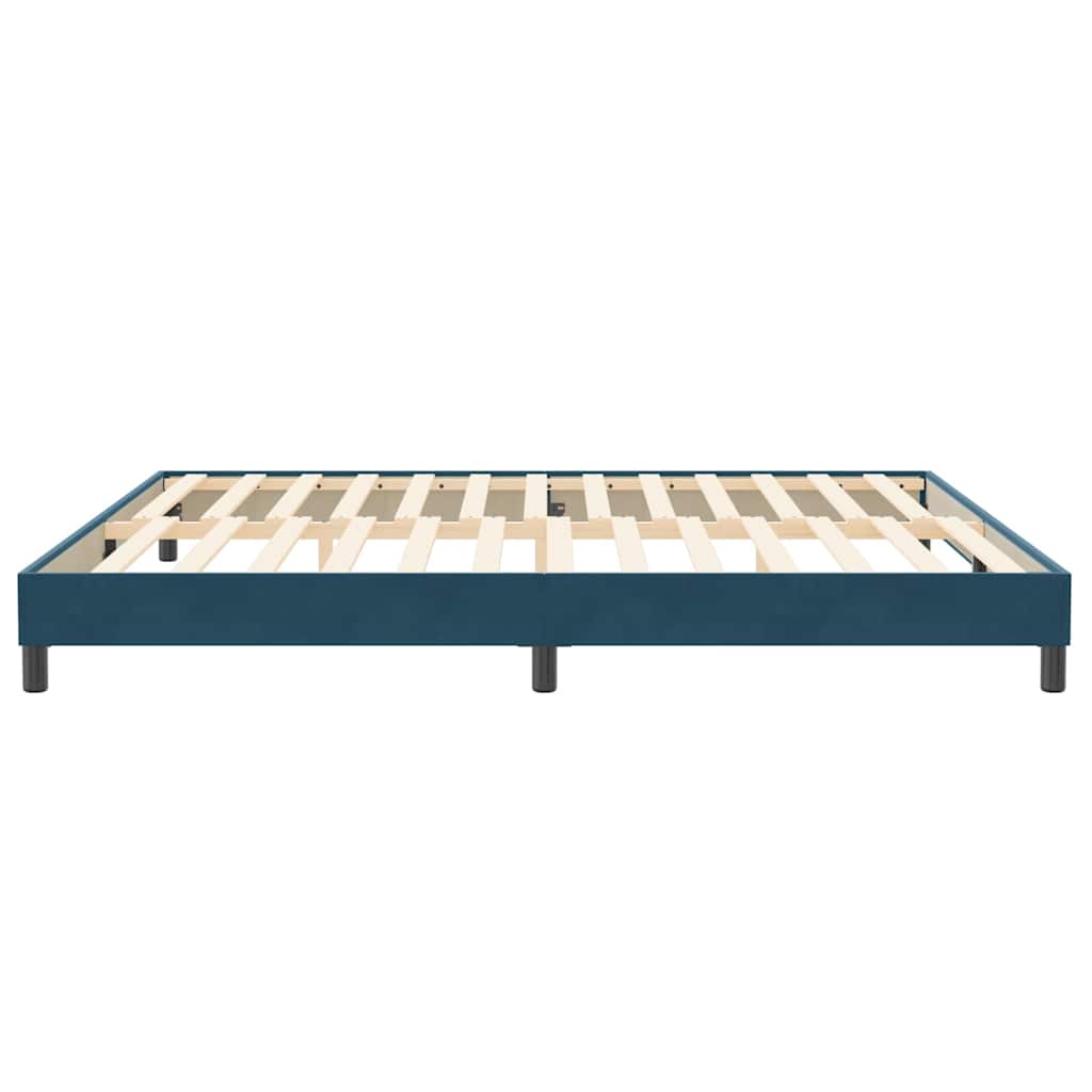 Letto a Molle senza Materasso Blu Scuro 200x220 cm in Velluto | homemem39
