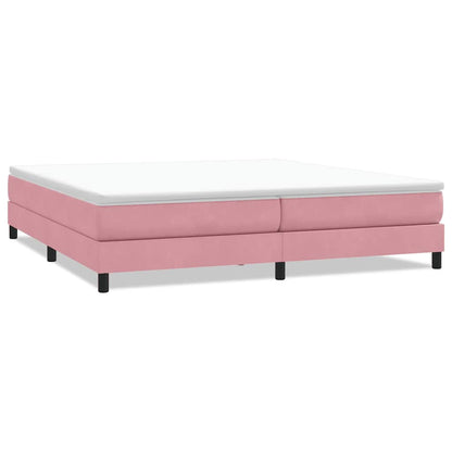 Letto a Molle senza Materasso Rosa 200x220 cm in Velluto | homemem39