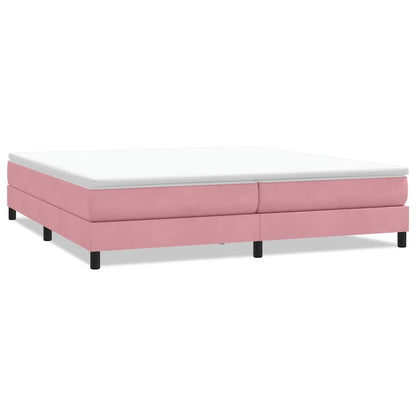 Letto a Molle senza Materasso Rosa 200x220 cm in Velluto