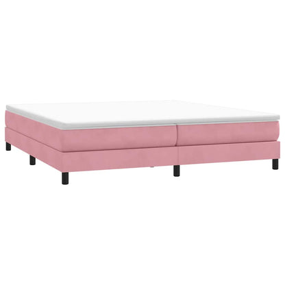 Letto a Molle senza Materasso Rosa 200x220 cm in Velluto | homemem39