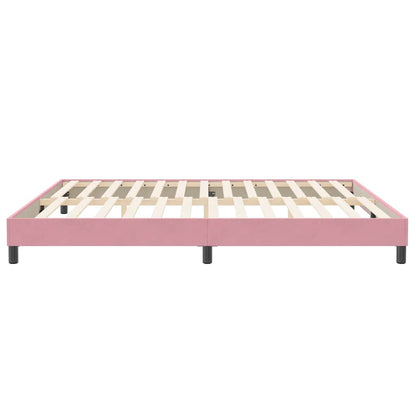 Letto a Molle senza Materasso Rosa 200x220 cm in Velluto | homemem39
