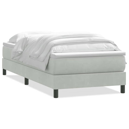 Giroletto a Molle con Materasso Grigio Chiaro 80x210 cm Velluto