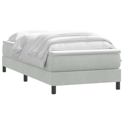 Giroletto a Molle con Materasso Grigio Chiaro 80x210 cm Velluto