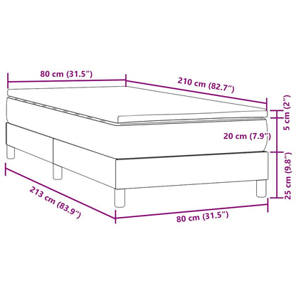 Giroletto a Molle con Materasso Grigio Chiaro 80x210 cm Velluto | homemem39