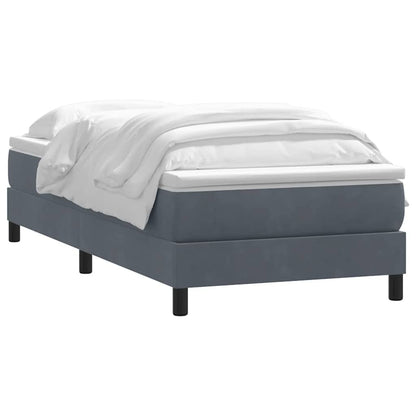 Giroletto a Molle con Materasso Grigio Scuro 80x210 cm Velluto | homemem39