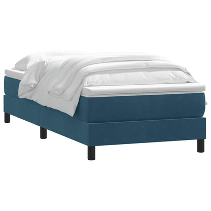 Giroletto a Molle con Materasso Blu Scuro 80x210 cm Velluto | homemem39