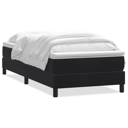 Giroletto a Molle con Materasso Nero 90x210 cm in Velluto | homemem39