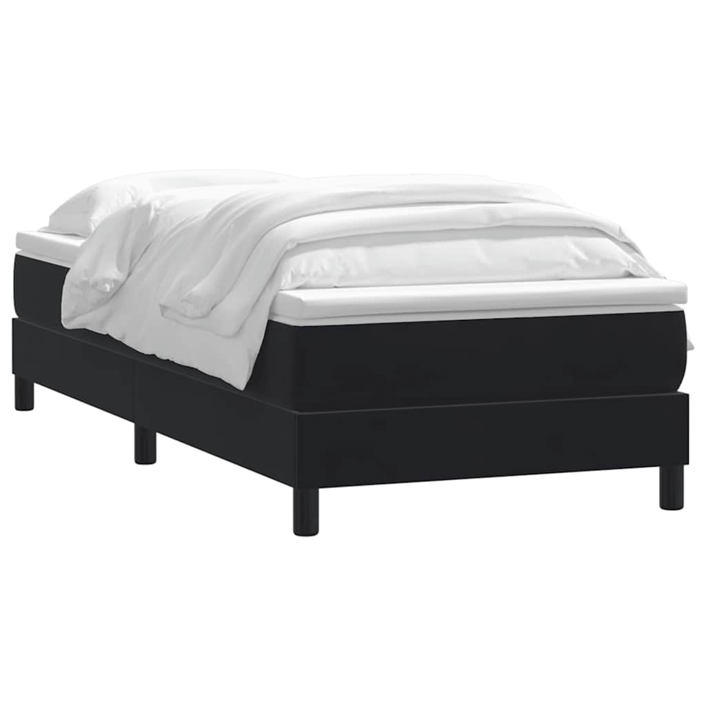 Giroletto a Molle con Materasso Nero 90x210 cm in Velluto | homemem39