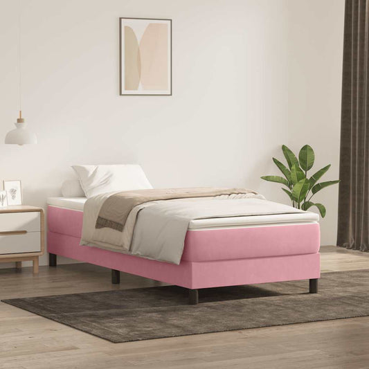 Giroletto a Molle con Materasso Rosa 90x210 cm Velluto | homemem39