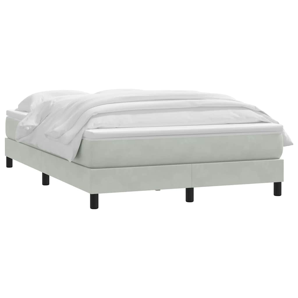 Giroletto a Molle con Materasso Grigio Chiaro 160x210cm Velluto | homemem39