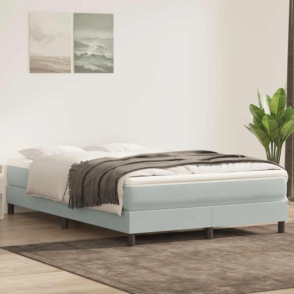 Giroletto a Molle con Materasso Grigio Chiaro 160x210cm Velluto | homemem39