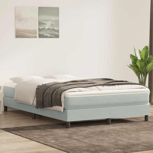 Giroletto a Molle con Materasso Grigio Chiaro 160x210cm Velluto | homemem39
