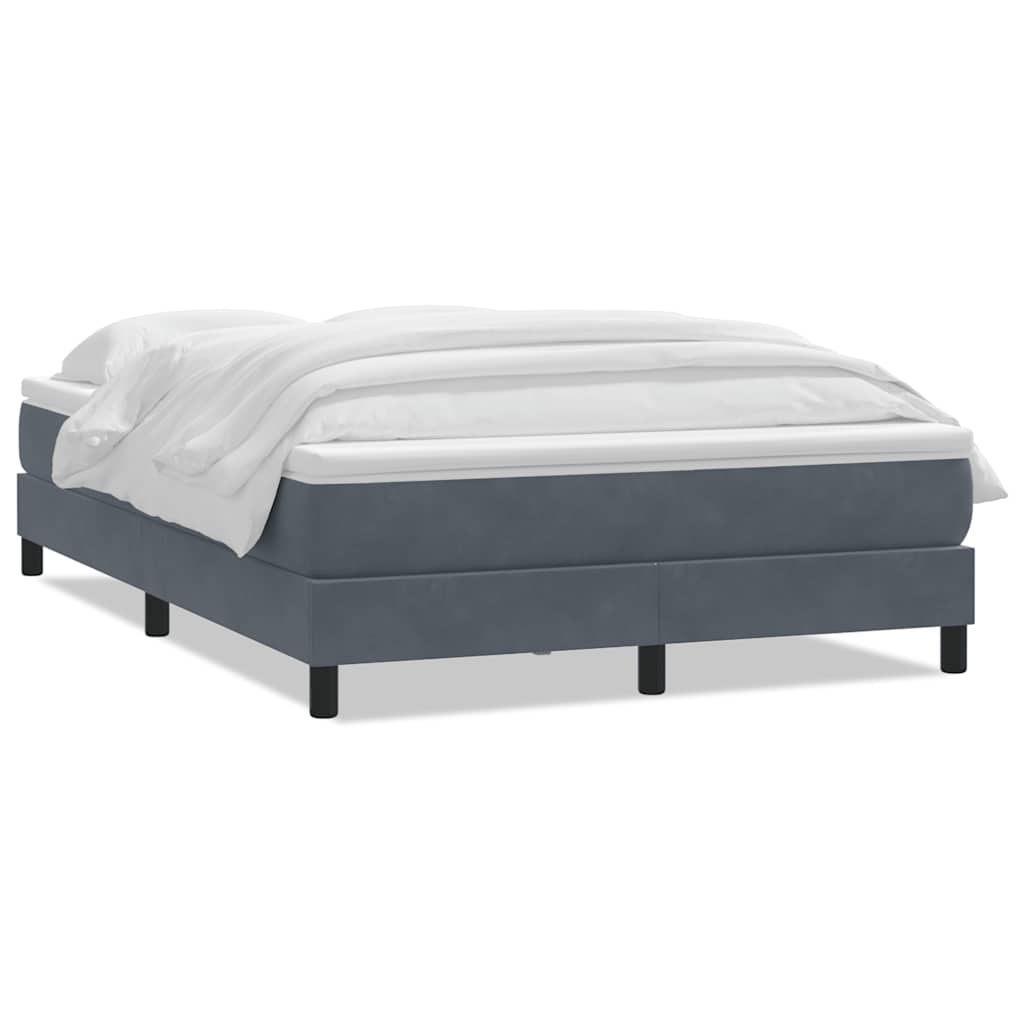 Giroletto a Molle con Materasso Grigio Scuro 160x210 cm Velluto | homemem39