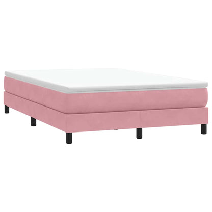 Giroletto a Molle con Materasso Rosa 160x210 cm in Velluto | homemem39