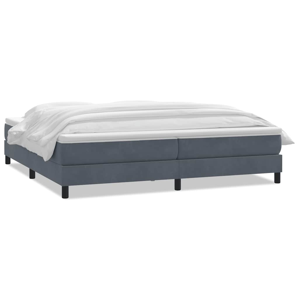 Giroletto a Molle con Materasso Grigio Scuro 180x210 cm Velluto