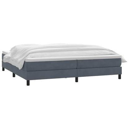 Giroletto a Molle con Materasso Grigio Scuro 180x210 cm Velluto