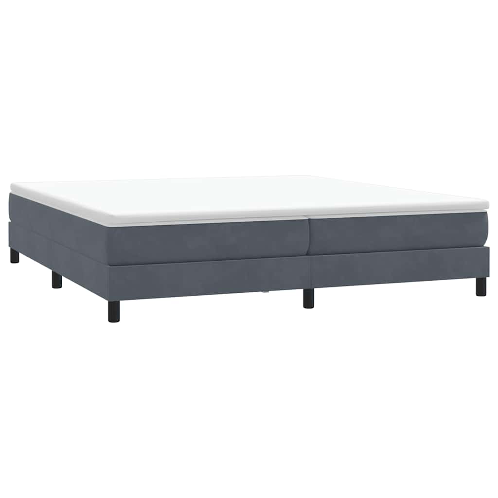 Giroletto a Molle con Materasso Grigio Scuro 180x210 cm Velluto