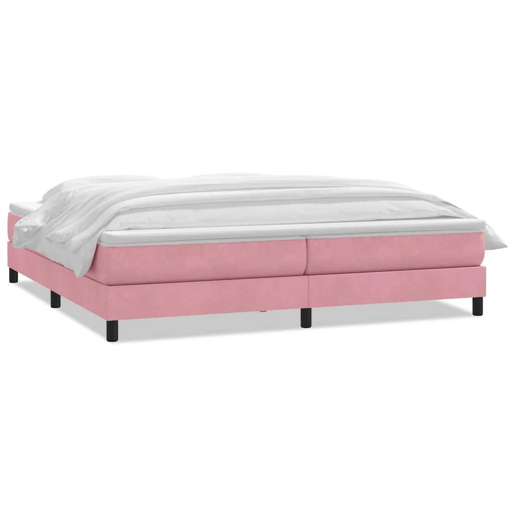 Giroletto a Molle con Materasso Rosa 180x210 cm in Velluto