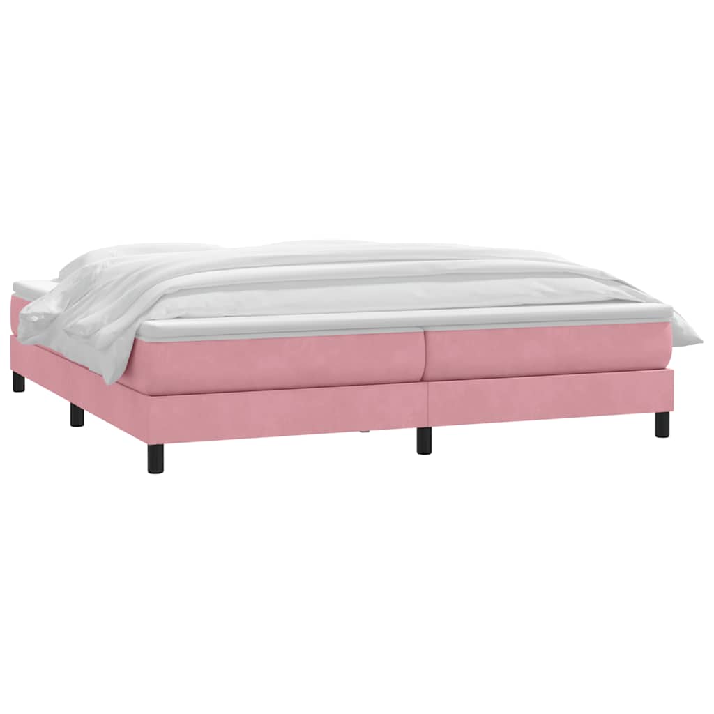 Giroletto a Molle con Materasso Rosa 180x210 cm in Velluto | homemem39