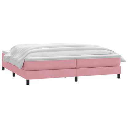 Giroletto a Molle con Materasso Rosa 180x210 cm in Velluto | homemem39