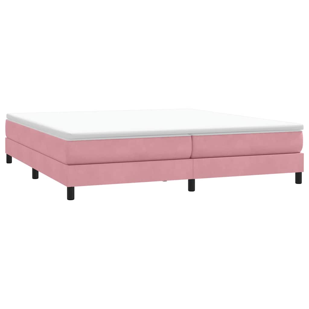 Giroletto a Molle con Materasso Rosa 180x210 cm in Velluto | homemem39