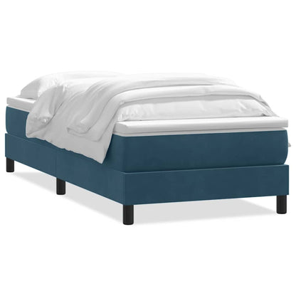 Giroletto a Molle con Materasso Blu Scuro 80x220 cm Velluto | homemem39