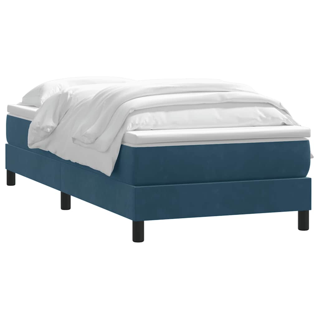 Giroletto a Molle con Materasso Blu Scuro 80x220 cm Velluto | homemem39