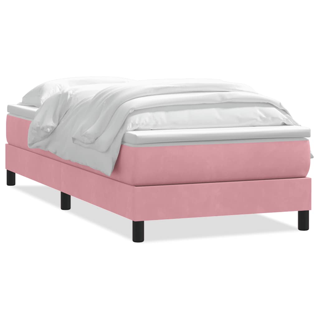 Giroletto a Molle con Materasso Rosa 80x220 cm Velluto | homemem39