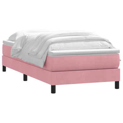 Giroletto a Molle con Materasso Rosa 80x220 cm Velluto | homemem39