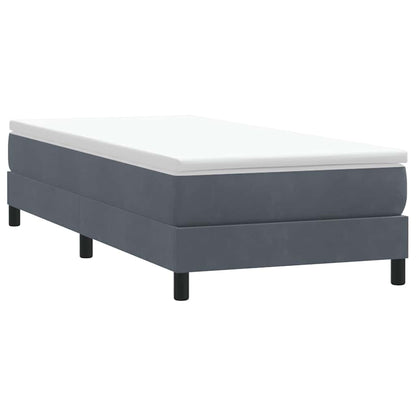 Giroletto a Molle con Materasso Grigio Scuro 90x220 cm Velluto | homemem39