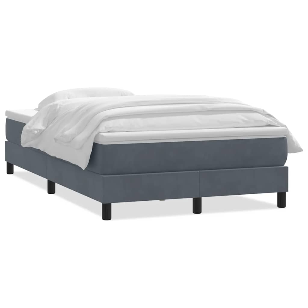 Giroletto a Molle con Materasso Grigio Scuro 120x220 cm Velluto | homemem39