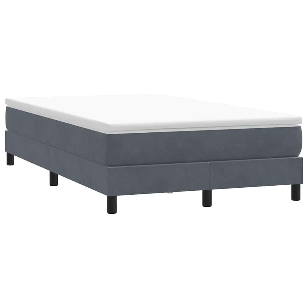Giroletto a Molle con Materasso Grigio Scuro 120x220 cm Velluto | homemem39