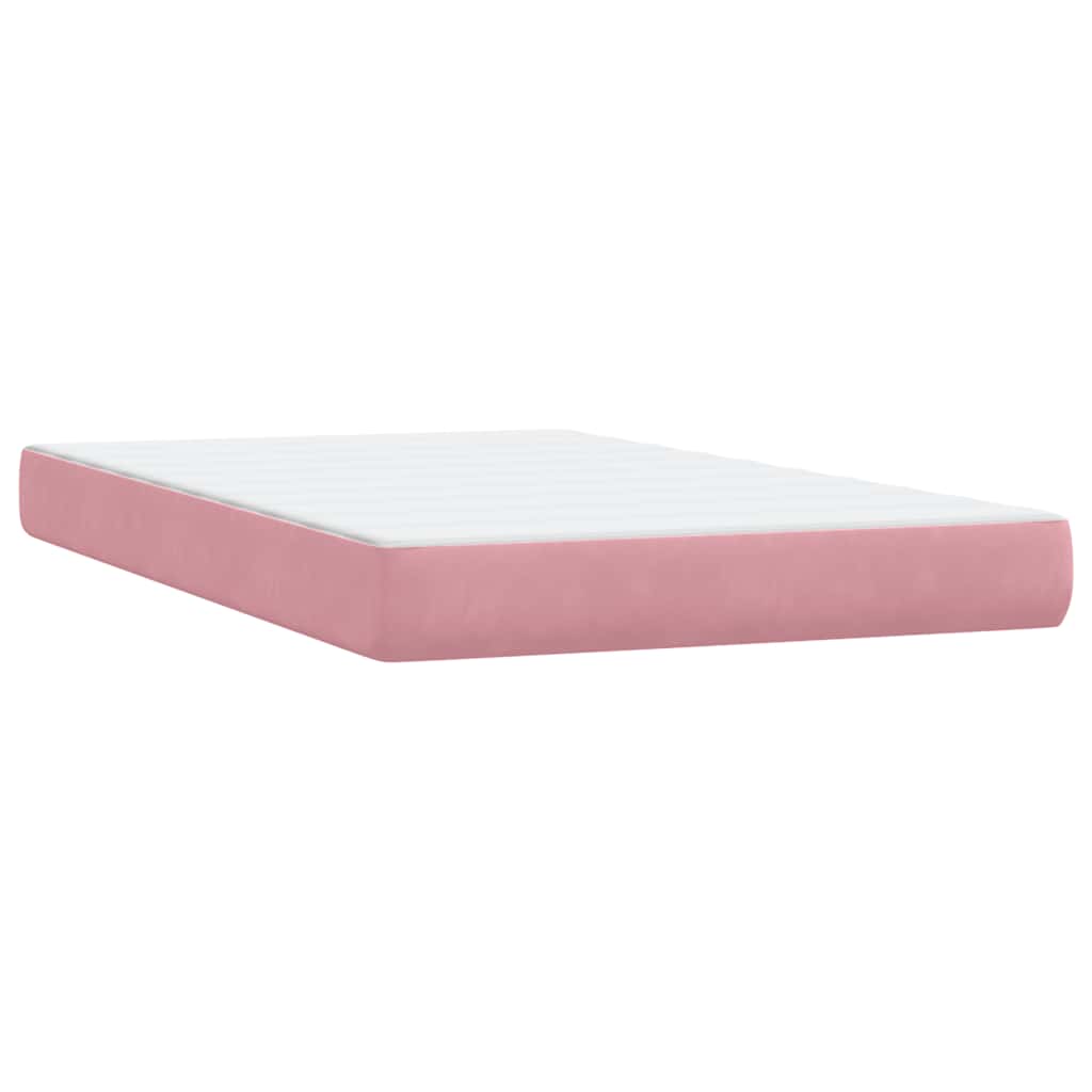 Giroletto a Molle con Materasso Rosa 120x220 cm in Velluto | homemem39