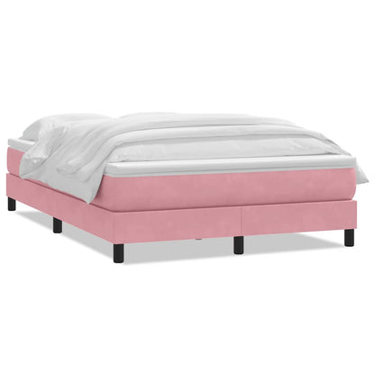 Giroletto a Molle con Materasso Rosa 140x220 cm in Velluto