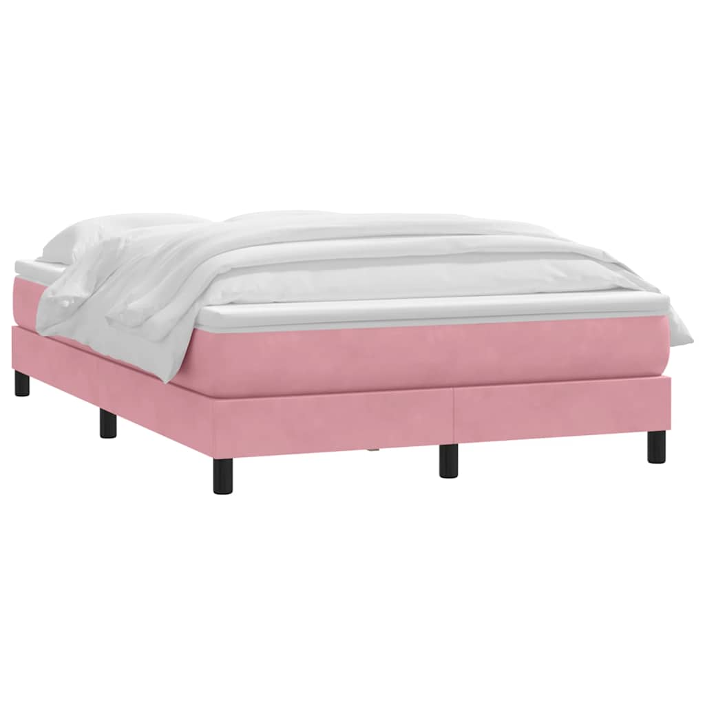 Giroletto a Molle con Materasso Rosa 140x220 cm in Velluto | homemem39