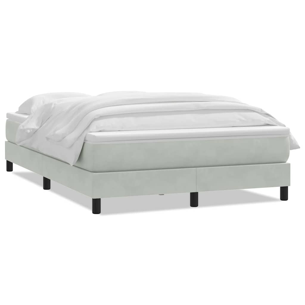 Giroletto a Molle con Materasso Grigio Chiaro 160x220cm Velluto | homemem39